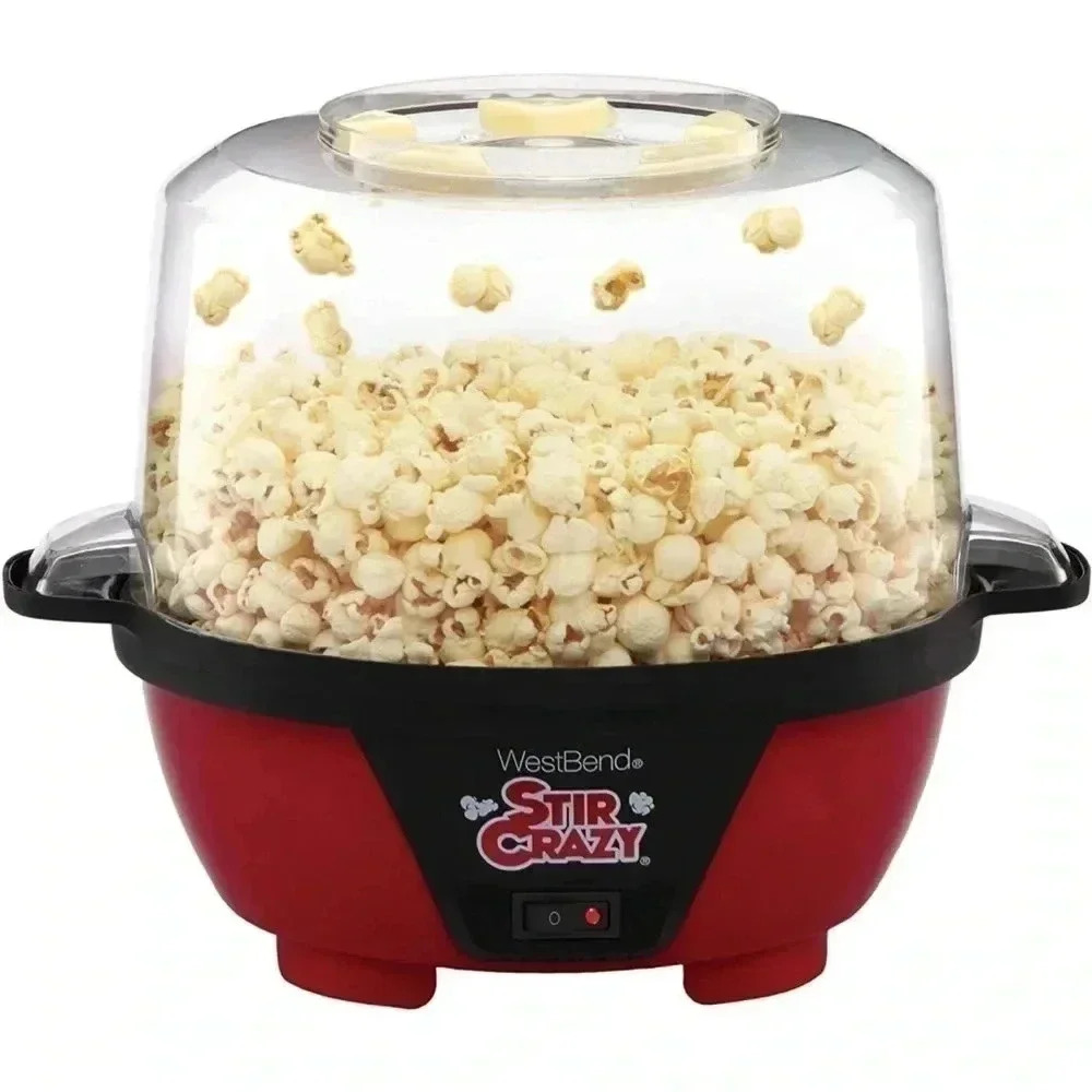 West Bend Stir Crazy Popcorn Machine Electric Hot Oil Popper Includes Large Lid